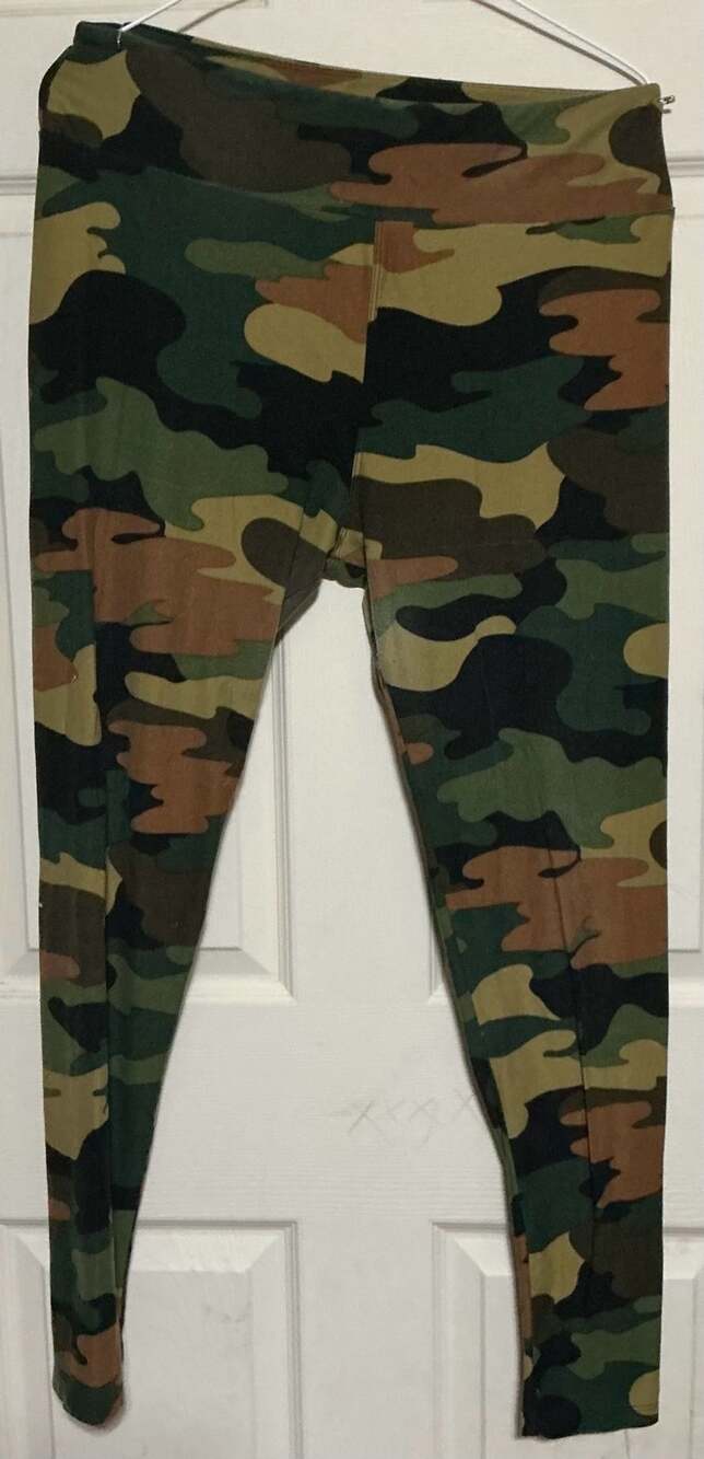 LuLaRoe Camouflage Leggings Green Camo Print